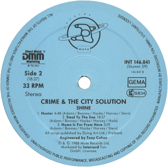 Crime & The City Solution – Shine (1988, Vinyl) - Discogs