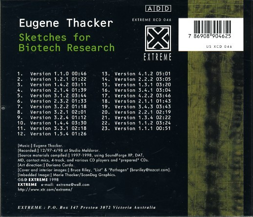 baixar álbum Eugene Thacker - Sketches For Biotech Research