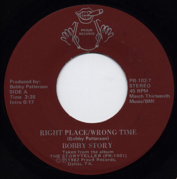 Bobby Story – Right Place/Wrong Time (1982, Vinyl) - Discogs