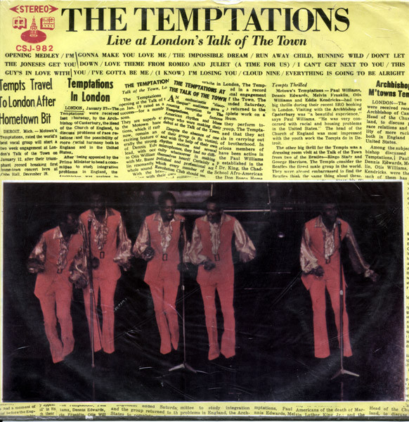 baixar álbum The Temptations - Live At Londons Talk Of The Town