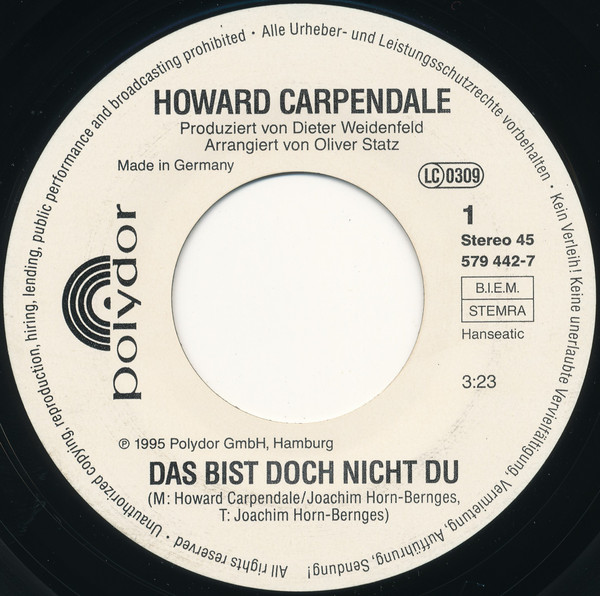 baixar álbum Howard Carpendale - Das Bist Doch Nicht Du