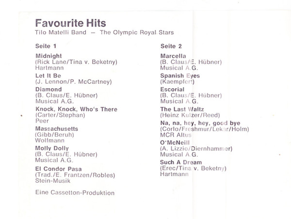 Album herunterladen Tilo Matelli Band, The Olympic Royal Stars - Favourite Hits