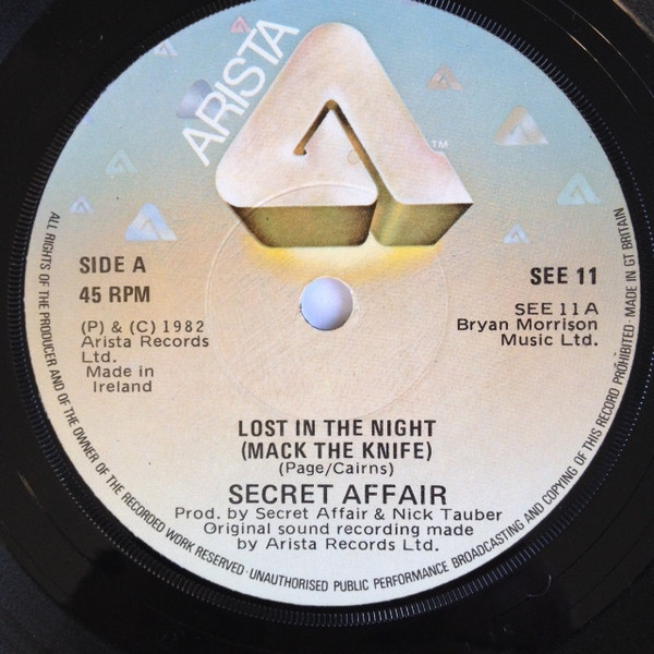 Album herunterladen Secret Affair - Lost In The Night Mac The Knife