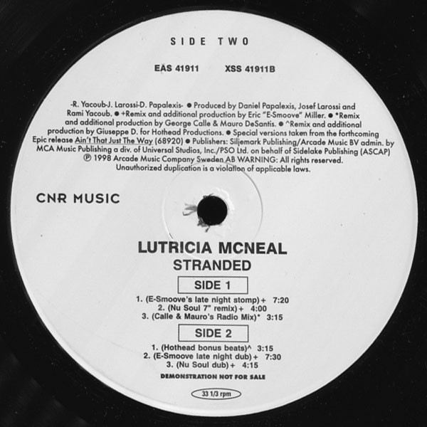 Lutricia McNeal – Stranded (1998, Vinyl) - Discogs