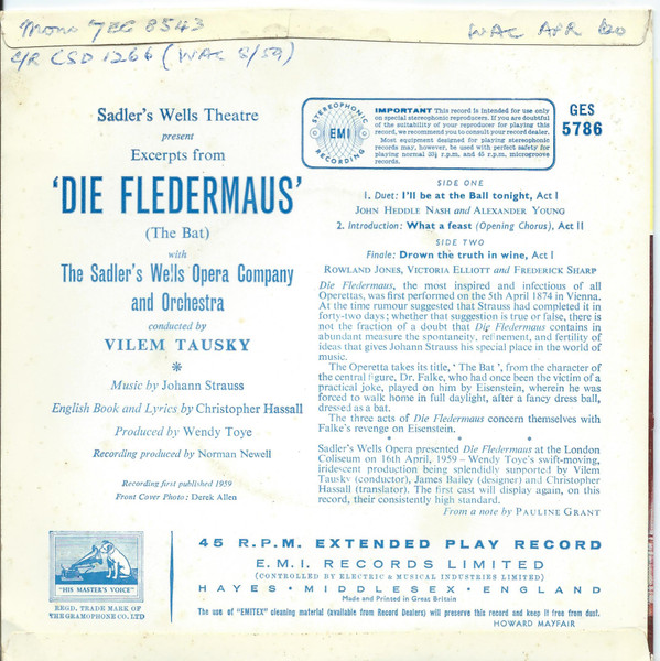 baixar álbum Sadler's Wells Theatre - Die Fledermaus