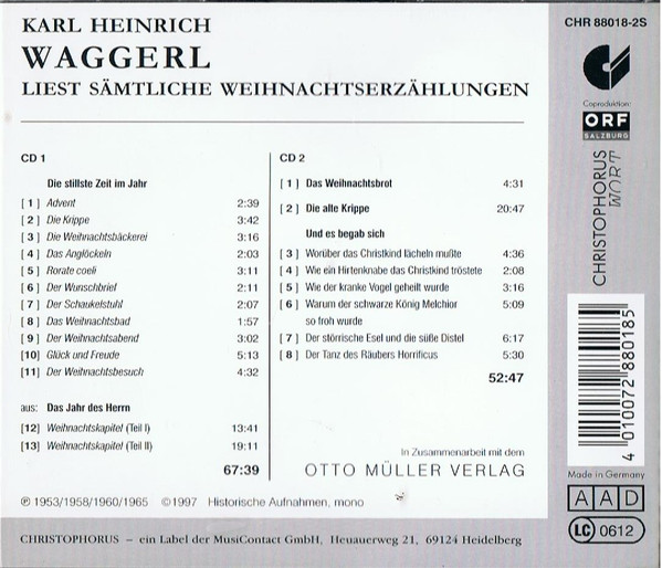 télécharger l'album Karl Heinrich Waggerl - Liest Sämtliche Weihnachtserzählungen