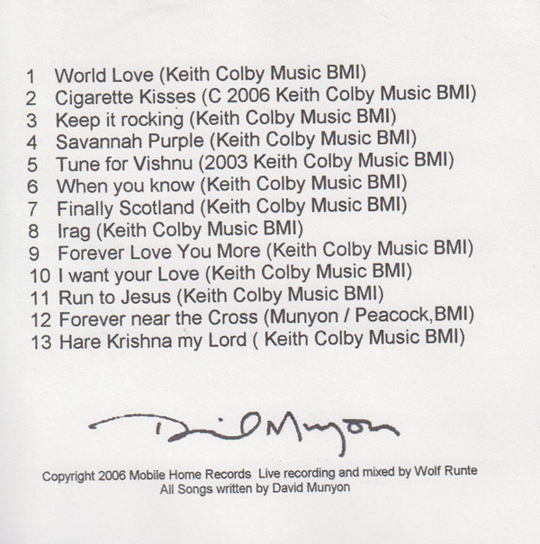 descargar álbum David Munyon - World Love Tour 2006 Live