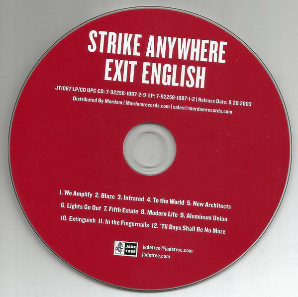 n305u　CD　STRIKE ANYWHERE　EXIT ENGLISH　ストライクエニウェア