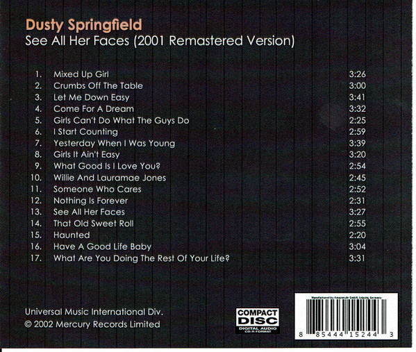 descargar álbum Dusty Springfield - See All Her Faces 2001 Remastered Version