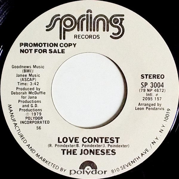 The Joneses – Love Contest (1979, Vinyl) - Discogs