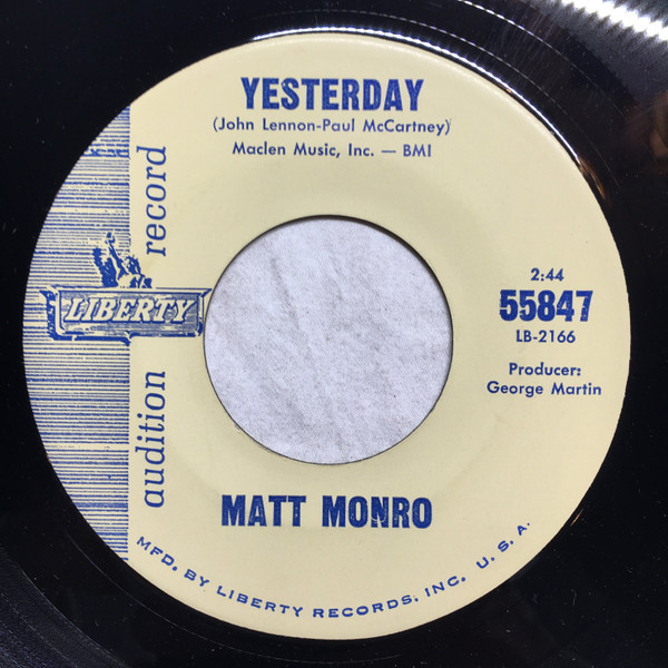 ladda ner album Matt Monro - Yesterday Just Yesterday