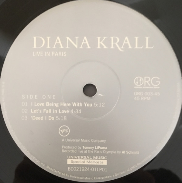 Diana Krall - Live In Paris / 2xLP, Album, 45RPM, Ltd, Num, 180