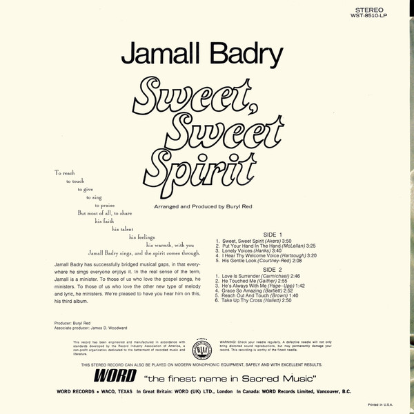 Album herunterladen Jamall Badry - Sweet Sweet Spirit
