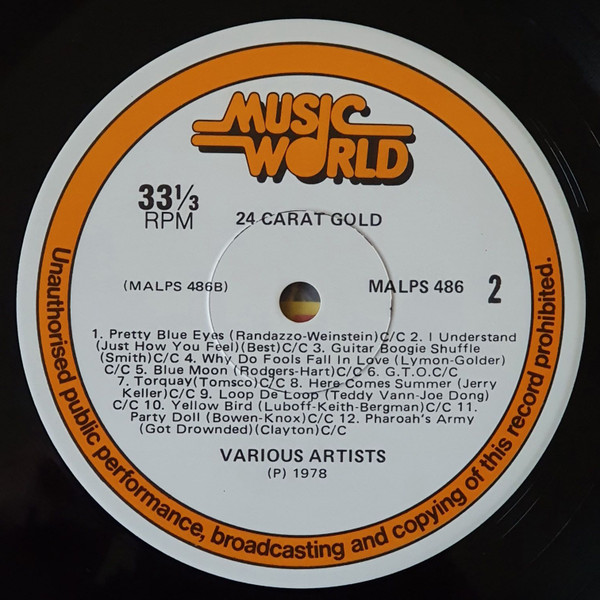 ladda ner album Various - 24 Carat Gold 24 Original Million Sellers