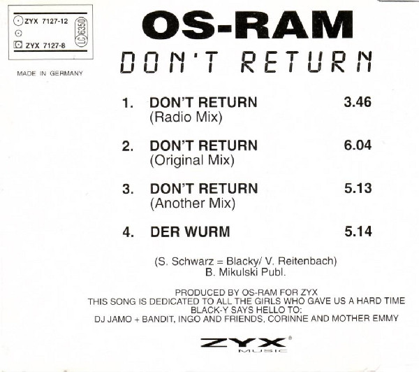 baixar álbum OsRam - Dont Return