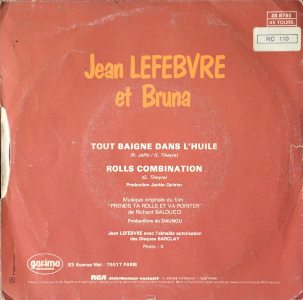 ladda ner album Jean Lefebvre Et Bruna - Tout Baigne Dans LHuile
