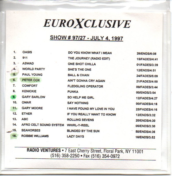 EuroXclusive - Show # 97/27 (1997, CD) - Discogs