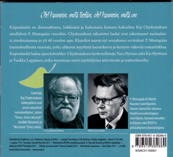 ladda ner album Kaj Chydenius, P Mustapää - Kaipuulaulut