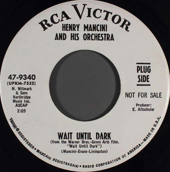 Henry Mancini And His Orchestra – Wait Until Dark (1967, Vinyl