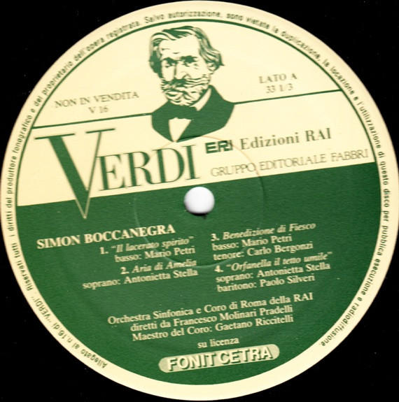 ladda ner album Giuseppe Verdi - Verdi Edizioni Rai 16 Brani Da Simon Boccanegra