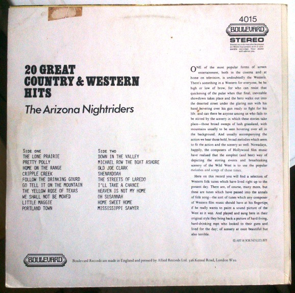 Album herunterladen The Arizona Nightriders - 20 Great Country Western Hits