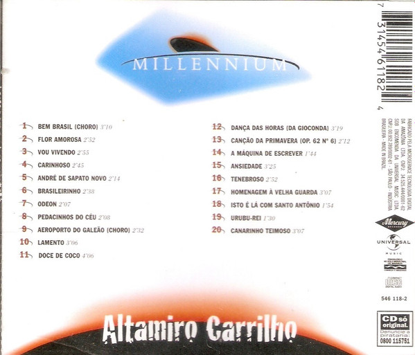 baixar álbum Altamiro Carrilho - Millennium 20 Músicas Do Século XX