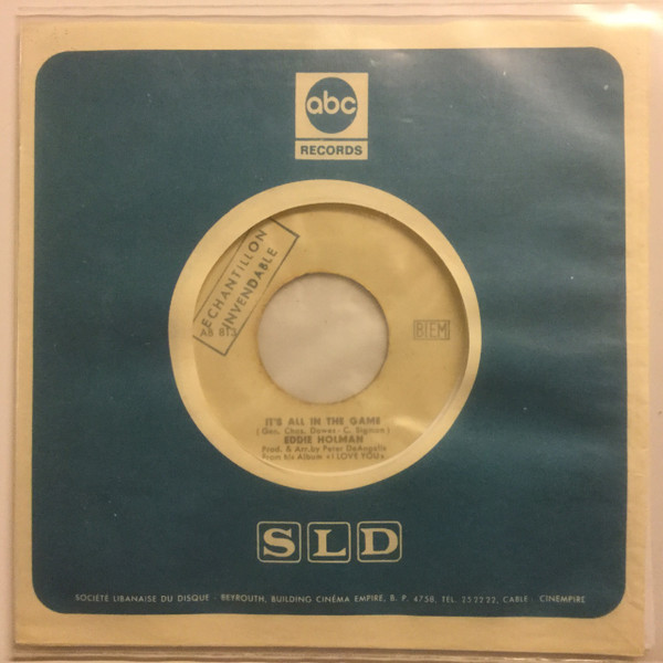 Eddie Holman – It's All In The Game / Hey There Lonely Girl (Vinyl