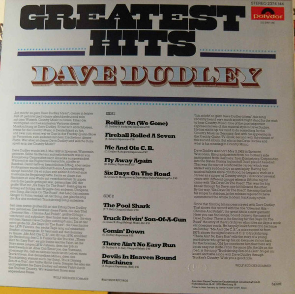 baixar álbum Dave Dudley - Dave Dudleys Greatest Hits