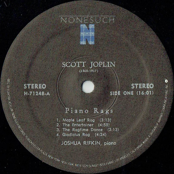 lataa albumi Joshua Rifkin - Piano Rags By Scott Joplin
