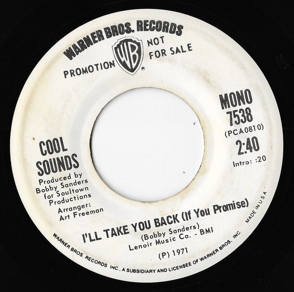 Cool Sounds – I'll Take You Back (If You Promise) (1971, Vinyl 