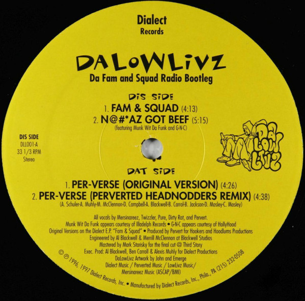 Da Low Livz – Da Fam And Squad Radio Bootleg (1996, Vinyl) - Discogs