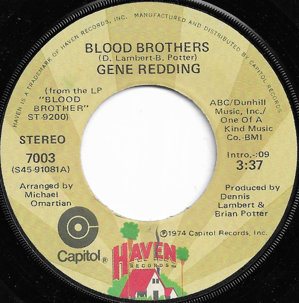 Gene Redding – Blood Brothers (1974, Vinyl) - Discogs