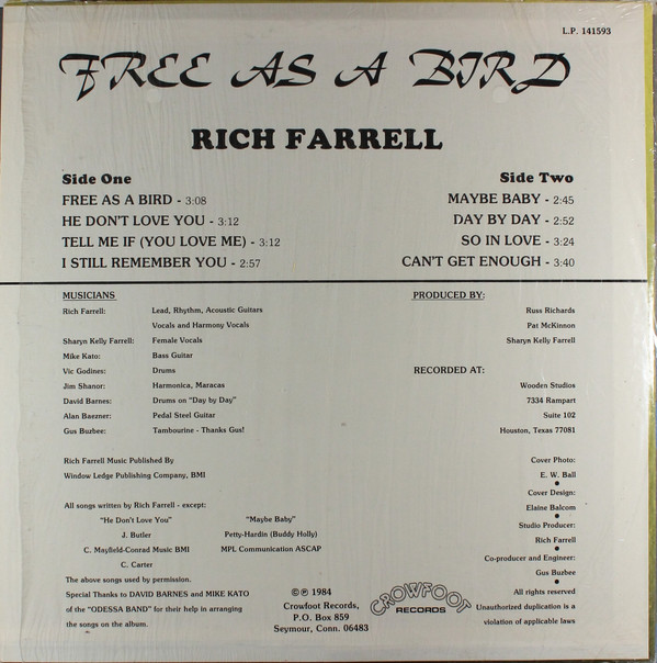 Album herunterladen Rich Farrell - Free As A Bird