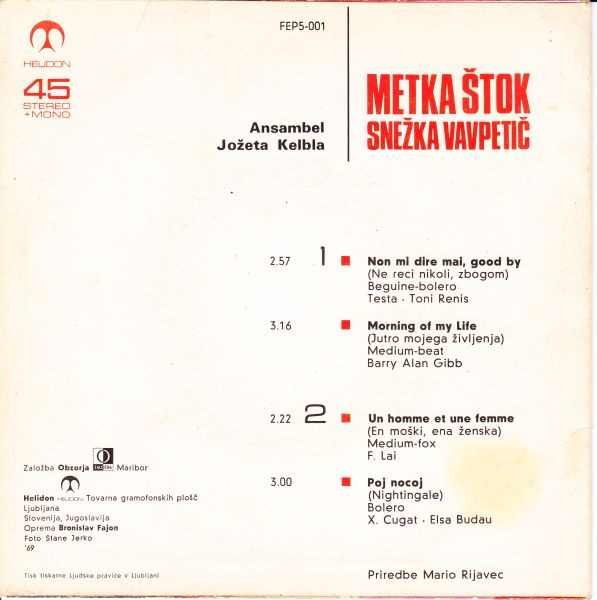 Album herunterladen Metka Štok in Snežka Vavpetič - Non Mi Dire Mai Good By