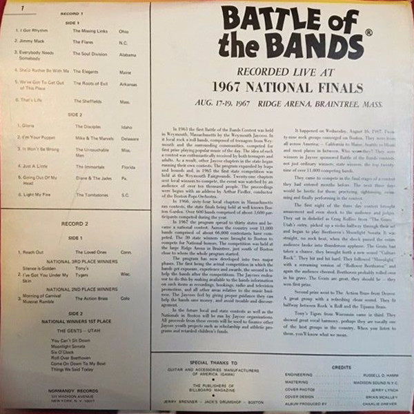 last ned album Various - Battle Of The Bands 1967 National Finals
