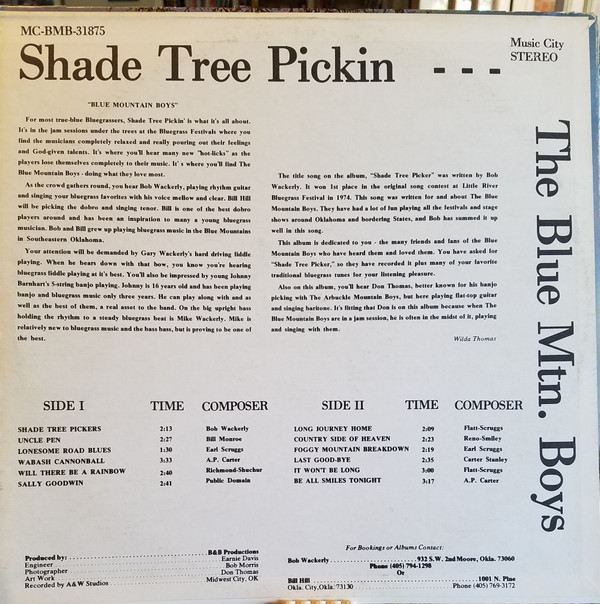 descargar álbum The Blue Mountain Boys - Shade Tree Pickin