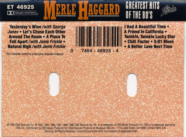 ladda ner album Download Merle Haggard - Greatest Hits Of The 80s album