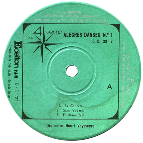descargar álbum Download Orquestra Henri Veysseyre - Alegres Danses Nº 1 album