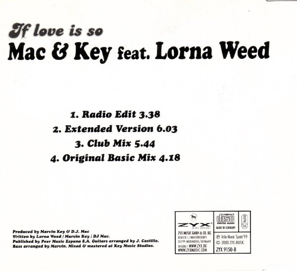 lataa albumi Mac & Key Feat Lorna Weed - If Love Is So