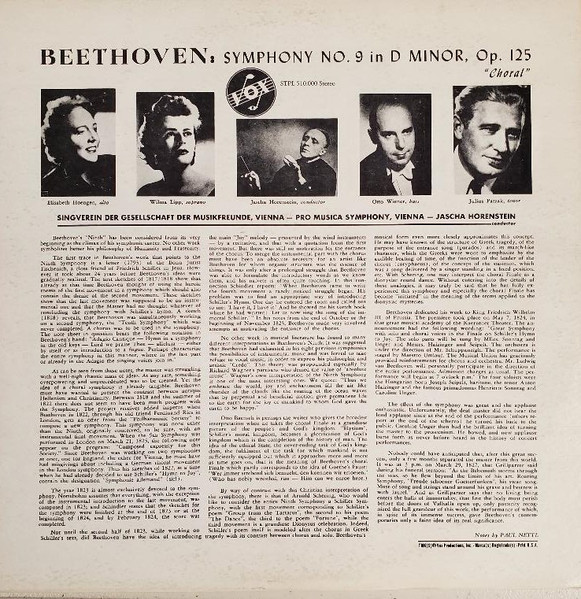 Beethoven, Jascha Horenstein, Pro Musica Symphony, Vienna