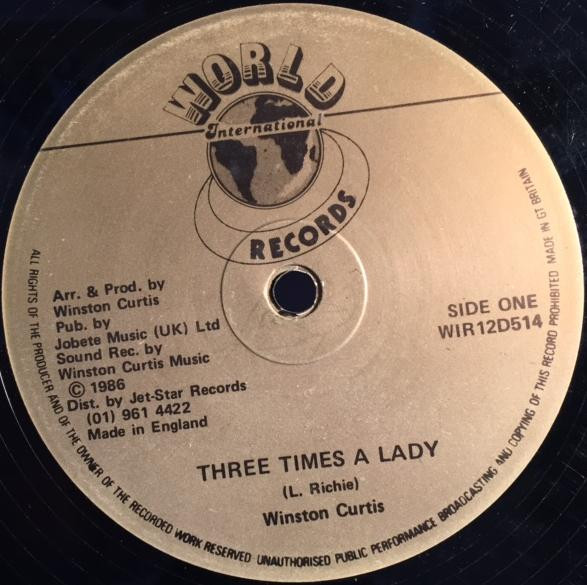 Winston Curtis – Three Times A Lady / Sweet Dreams (1986, Vinyl 