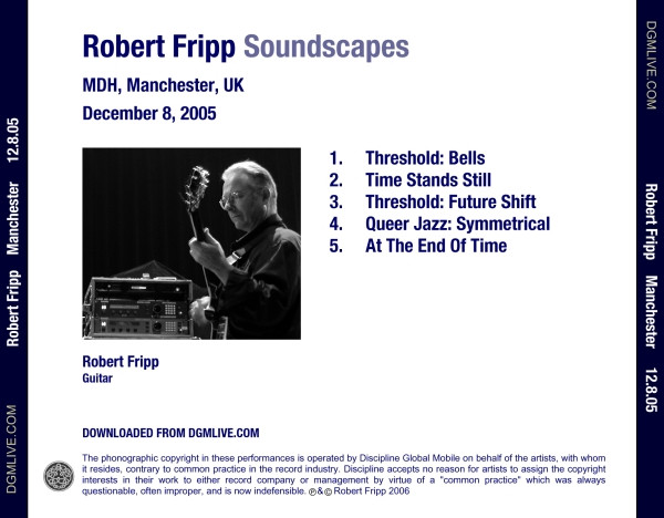 descargar álbum Robert Fripp - Soundscapes December 08 2005 MDH Manchester UK