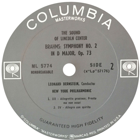 ladda ner album Brahms Leonard Bernstein New York Philharmonic - Brahms Symphony No 2 In D