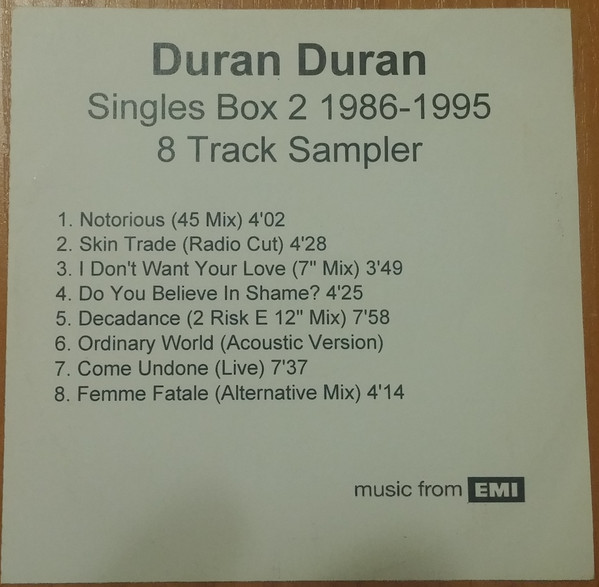 欧14discs CD Duran Duran Singles 1986 - 1995 724354998621 EMI /00450-