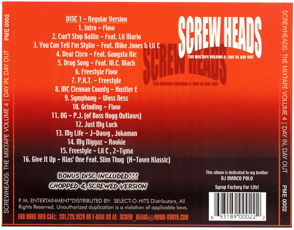 descargar álbum Screw Heads - The Mixtape Volume 4 Day In Day Out