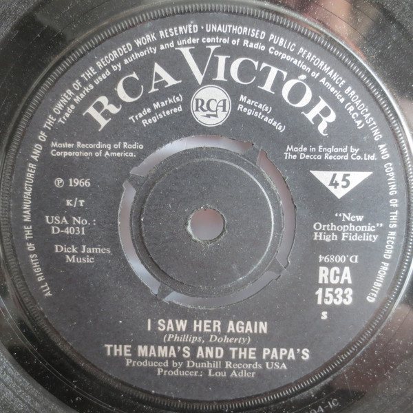 The Mama's And The Papa's – I Saw Her Again (1966, Vinyl) - Discogs