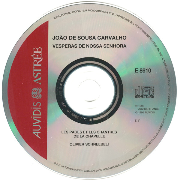 last ned album João de Sousa Carvalho, Olivier Schneebelli, Les Pages Et Les Chantres De La Chapelle - Vesperas De Nossa Senhora