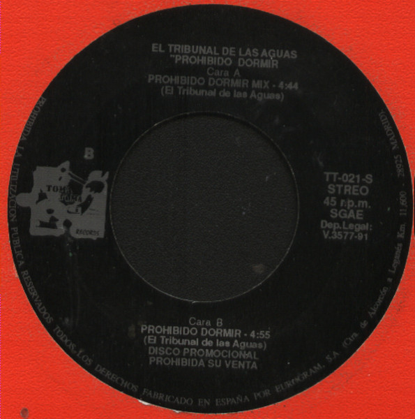 Redundante otoño mensual El Tribunal De Las Aguas – Prohibido Dormir (1992, Vinyl) - Discogs