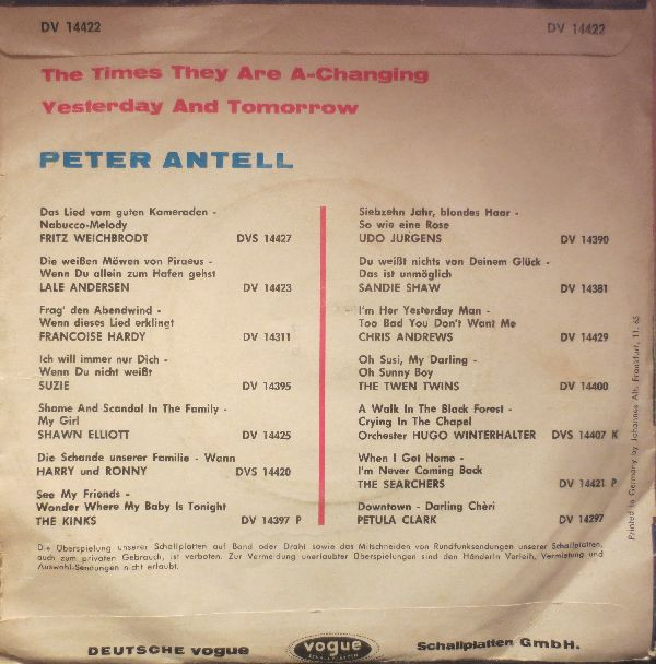 last ned album Peter Antell - The Times They Are A Changing Yesterday And Today