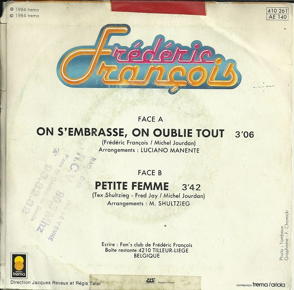 last ned album Frédéric François - On SEmbrasse On Oublie Tout Petite Femme